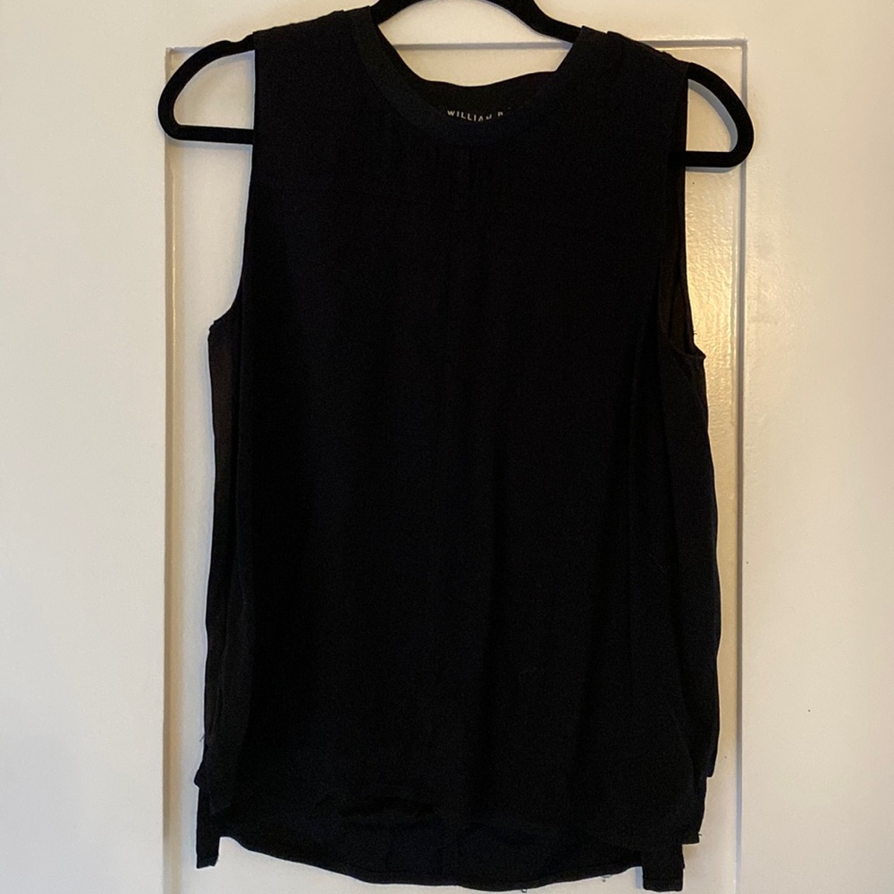 William B Flowy Black Tank Top Sz L Great Cond